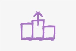 Purple drawing with arrow
